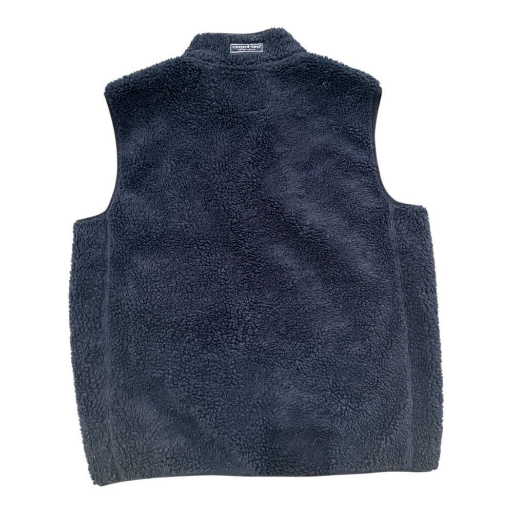 Vineyard Vines Sherpa Fleece Vest Navy Blue Mens XL - Picture 2 of 10